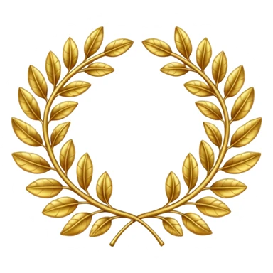 A golden laurel wreath shining with elegant metallic leaves. sticker