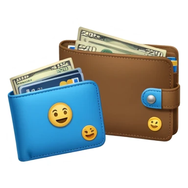 Two wallets side by side, one empty with overdraft fee -$35, one full labeled “$20K savings”, icons of banks and bills around, emoji-style realism sticker