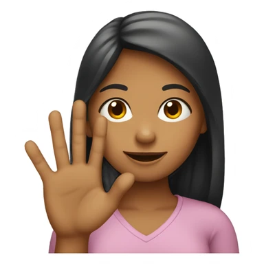 girl holding up four fingers sticker