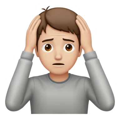 stressed with both hands on their head  sticker