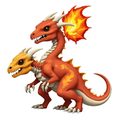 Skeletal Fiery Volcanic Cubone-Salandit-Marowak-Duskull-dragon sticker