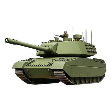 Challenger 2 (2018) – Cinematic-realistic Challenger 2 tank, its massive olive-drab frame pushing through a battlefield covered in thick fog. The powerful rifled gun steadies on a distant target, while its heavy Chobham armor deflects small arms fire, the battlefield illuminated by the glow of flares overhead. sticker