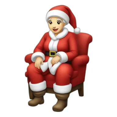 mrs santa claus sitting on puf sticker