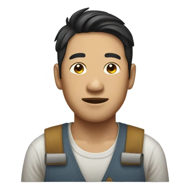 cotton worker asian man sticker