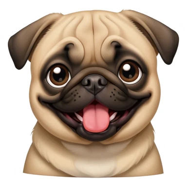 Cute pug with tongue slightly stuck out sticker