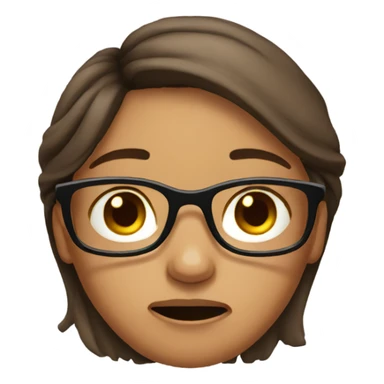 crying brown hair girl with glasses  sticker