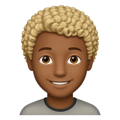 Chico joven latino, piel muy morena, pelo rubio corto rizado sticker