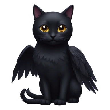 Black Cat With Raven Head And Raven Wings sticker