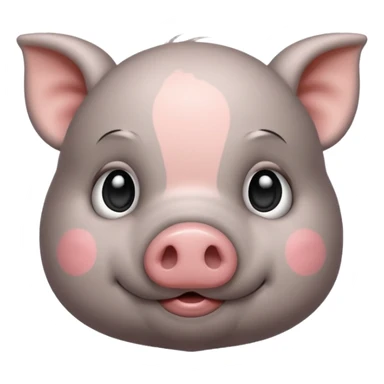 gray baby pig sticker