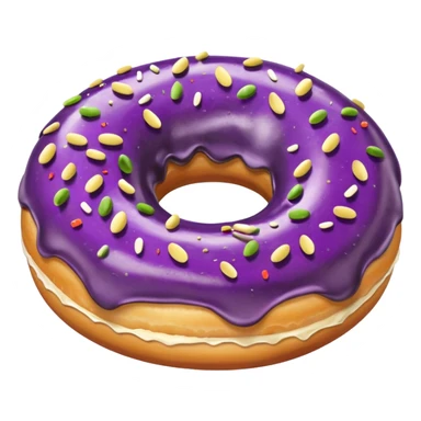 Donut with eggplant through it sticker
