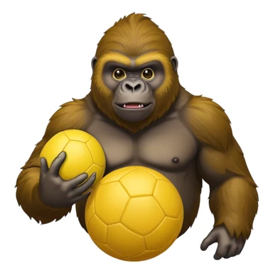 Gorilla with yellow kickball sticker