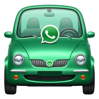 Coche verde de whatsapp con el logo en la puerta sticker