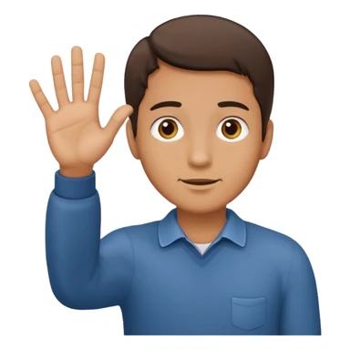 man saying wait, open hand reaching out sticker