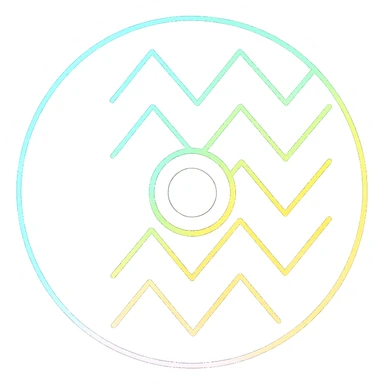 A minimalist CD disc with zigzag pattern, glowing effect sticker