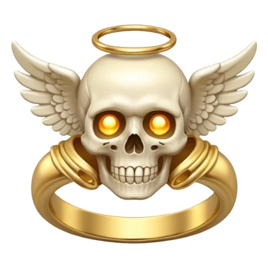 skull with an angel ring glowing effect sticker
