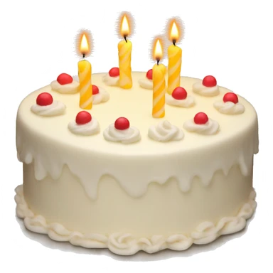 Vanilla Birthday cake with white candles  sticker