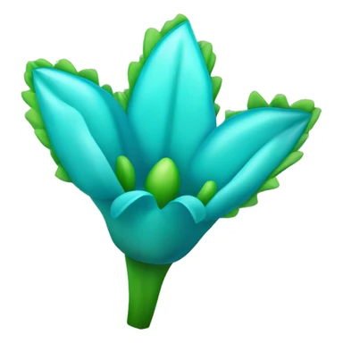 una flor azul con espinas y tallos verdes sticker