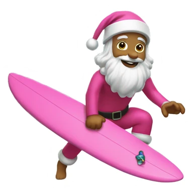 surfing pink santa claus sticker