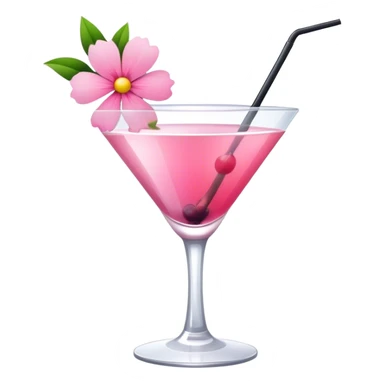 Cocktail with pink flowers sticker