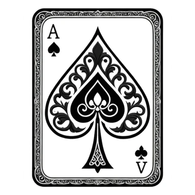 detail shot of card ace of spades sticker