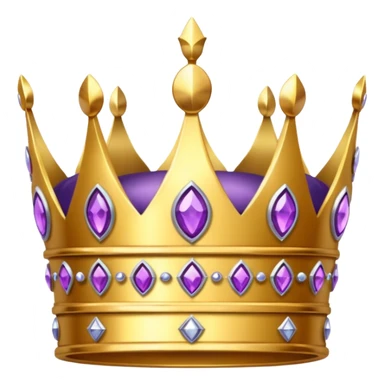 Golden crown with purple and silver gems sticker