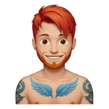 man with red hair and tattoos sticker