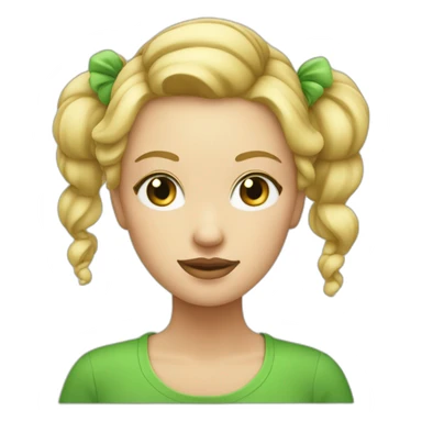 blonde avec un chignon yeux vert sticker