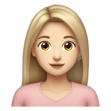 16-year-old Argentine girl with white skin. Medium green eyes. Light brown hair in the shape of a heart on the forehead. rounded face sticker