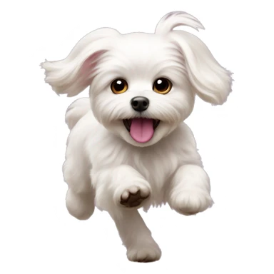 Adorable Maltese chasing pink butterflies  sticker