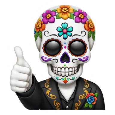 Pulgar arriba día de muertos sticker