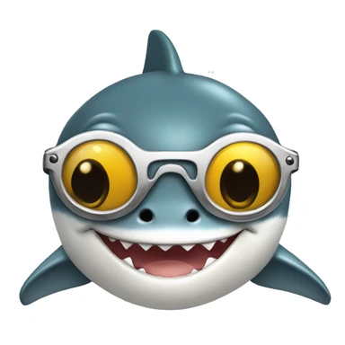 baby great white shark with sun glasses sticker
