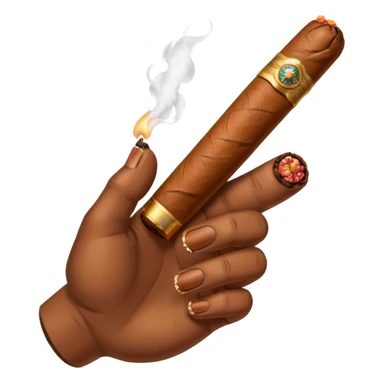 a hand holding a cigar sticker
