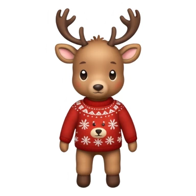 reindeer baby  cute, full body , in a christmas sweater sticker