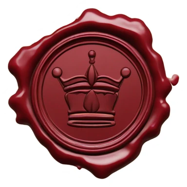 broken queen wax seal red circle sticker