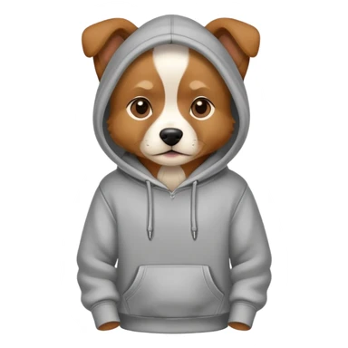 A dog with hoodie with his hand in his pockets sticker