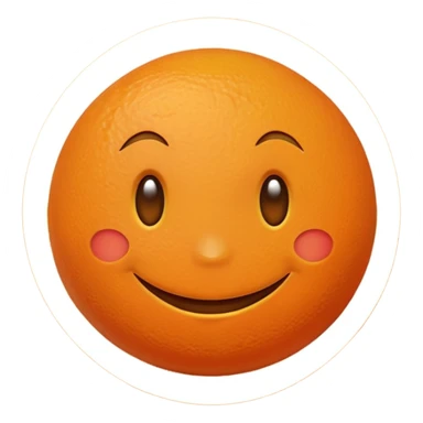 Orange happy with face sticker