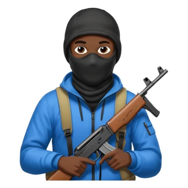 Nike ski mask black man with AK-47 sticker