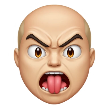 Angry face with face with tongue out sticker