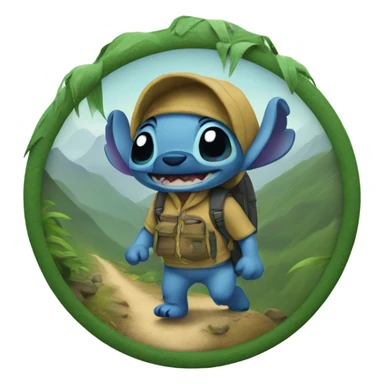 Stitch on a hike sticker
