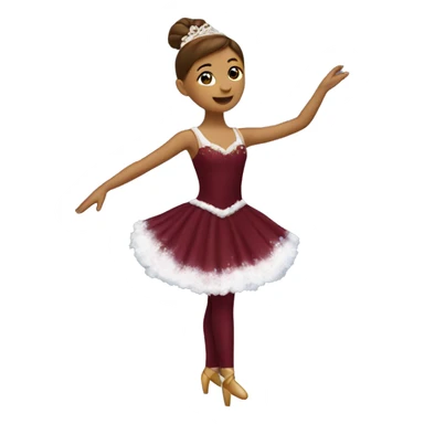 burgundy snowy music box with ballerina standing back sticker