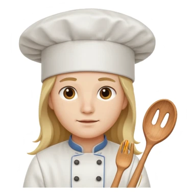with a chef hat long hair sticker
