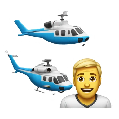 rofl emoji and helicopter emoji sticker