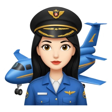 Femme cheveux long noir travaille dans le domaine de l'aéronautique sourcils fournis sticker