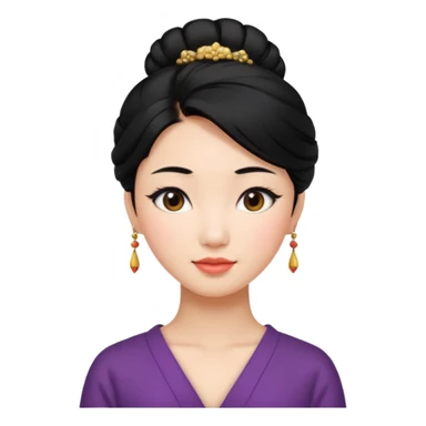 Beautiful Asian girl with black hair in updo sticker