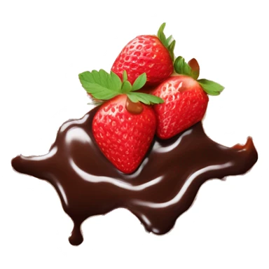 Cut up strawberries and chocolate sauce on Belgian waffle sticker