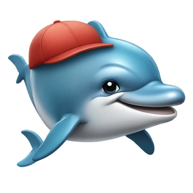 dolphin with a cap sticker