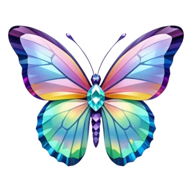 butterfly shaped 56-carat iridescent diamond sticker