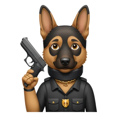 German shepherd with Glock sticker