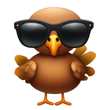A thanksgiving turkey wearing sunglasses sticker