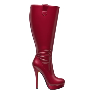 burgundy red latex knee high heel boots sticker